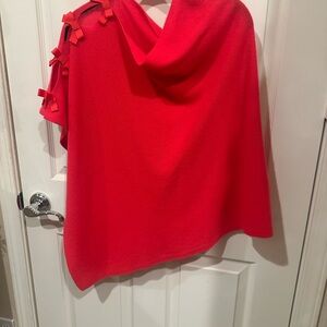 Lilly Pulitzer Red Poncho with Bow Accents